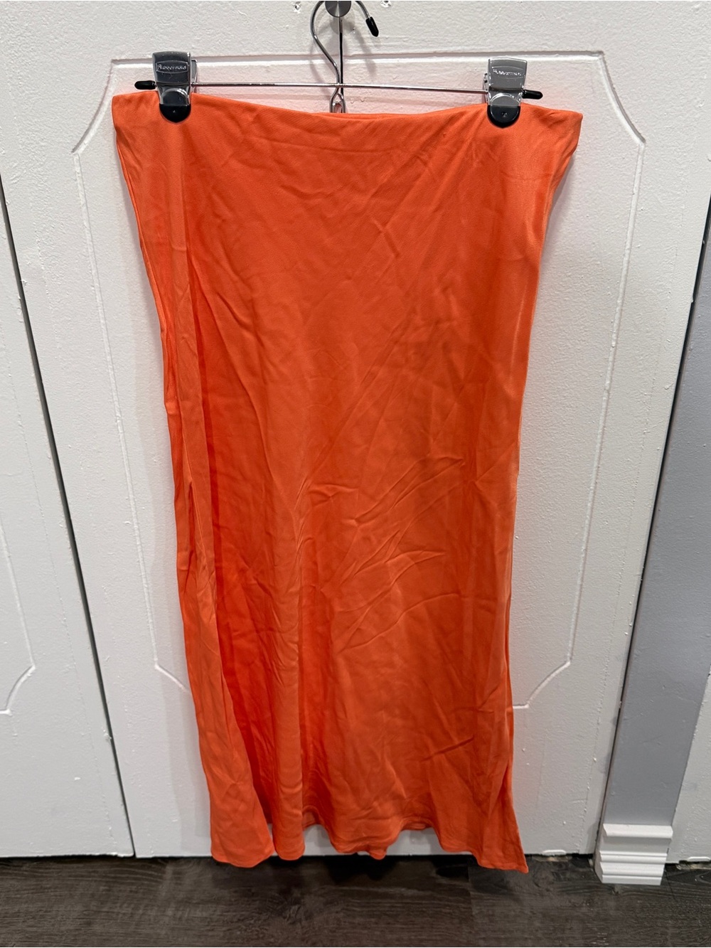 Anthropologie Neon Orange A-line Midi Skirt